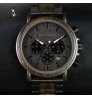 BOBO BIRD Black Wood Watch Stainless Steel Auto Date Watches for Men