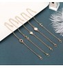 Women Jewelry Accessories Adjustable Rhinestone Hand Rose Gold Zinc Alloy Set Chain Fashion Heart Bracelet