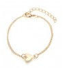 Women Jewelry Accessories Adjustable Rhinestone Hand Rose Gold Zinc Alloy Set Chain Fashion Heart Bracelet