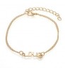 Women Jewelry Accessories Adjustable Rhinestone Hand Rose Gold Zinc Alloy Set Chain Fashion Heart Bracelet