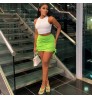 Yisan X04572C Sexy Cross Lace Up Mini Skirts Womens 2022 Summer Fashion Green High Waist Pencil Skirt Club Outfits