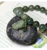 10MM Natural Jadeite Bracelet Oil Blue Pixiu Pendant Men's and Women's Jade Accessories