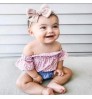 28 Colors Lovely Baby Girls Boys Headband Solid Color Print Bowknot Hairband Headwrap Hair Accessories