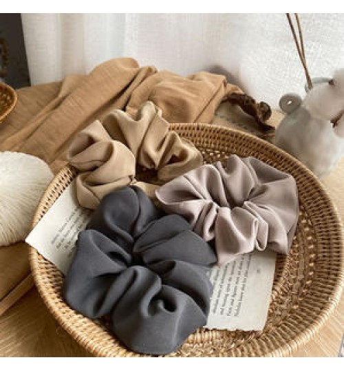 hair accessories 2021 Satin high Quality plain color cotton scrunchies oversized Designer Scrunchies for women