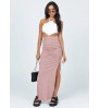 Fashion sexy pleated Maxi lace up skirt women cotton wrap skirt with side slit High Waist Long Bodycon Skirt