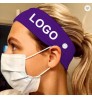 Wholesale Custom Logo Hair Band Accessories Elastic Nurse Headwear Ears Headband With Buttons For Women