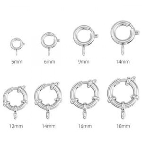 Wholesale High Quality Stainless Steel Silver Plated Necklace Spring Ring Clasps Jewelry Accessories For Necklace Bracelet