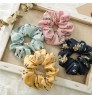 Custom Fashion Women Hair Accessories super fairy sweet pure color hair rope silk fabric art Ribbon scrunchies