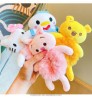 2022 New Children's Cartoon Minnie Kitty Tiger Duck Plush Doll Back Head Ball Hair Ring Accessories