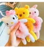 2022 New Children's Cartoon Minnie Kitty Tiger Duck Plush Doll Back Head Ball Hair Ring Accessories