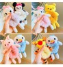 2022 New Children's Cartoon Minnie Kitty Tiger Duck Plush Doll Back Head Ball Hair Ring Accessories