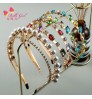 BELLEWORLD 2022 latest trendy hair accessories women luxury gold metal rhinestone braided hair hoop designer thin headbands