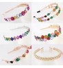 BELLEWORLD 2022 latest trendy hair accessories women luxury gold metal rhinestone braided hair hoop designer thin headbands