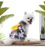 Pet Hawaiian female dog vest cat reactive print skirt longuette with bow