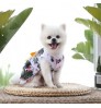 Pet Hawaiian female dog vest cat reactive print skirt longuette with bow