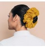 New Products Malaysia Single Product Pearl Chiffon Bunch Hair Tie Pure Color Base Flower Headscarf Scarf Accessories