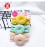 Q107105 Baby girls ball turban headbands 3pcs/set infant elastic Solid Color Doughnuts hair bands headwear kids hair accessories