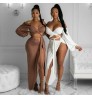 Amazon Hot Sexy Club Dresses Bodycon For Women Solid Spring Ruffles Maxi Clothes Party Wholesale Longuette Women Club Dresses