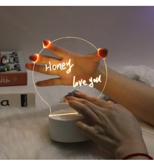 Erasable white base luminous mini led message board creative birthday present children's gift