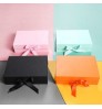 Wholesales Gift Packaging Box Magnet Foldable Clothes Paper Box with Ribbon Closure Custom folding storage box