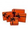 Custom recyclable wedding paper packaging set square bronzing ribbon lid clothing luxury gift box