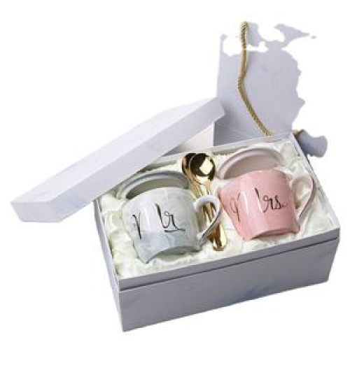 Corporate Luxury Christmas Marble gift set Wedding Souvenir Bridesmaid Couple Gift Mug Item Box Bag Set For Wedding