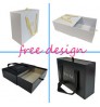 Reusable Black Ribbon Handle Cardboard Drawer Gift Box For Clothes Shirt