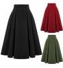 Wholesale 2022 Summer Ladies Swing Buttons Decorated Elastic Skirts High Waist Elegant Retro Pleated Skirt