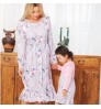 2021 new mommy and me dress Printed Dress mother daughter home pink longuette mommy and me long dress