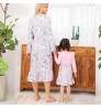 2021 new mommy and me dress Printed Dress mother daughter home pink longuette mommy and me long dress