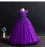 ZH1441X 3-14 years old Children's Dress Flower Girls'Wedding long Dresses Princess Skirts Lace Embroidery Longuette ball gown