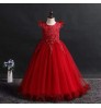 ZH1441X 3-14 years old Children's Dress Flower Girls'Wedding long Dresses Princess Skirts Lace Embroidery Longuette ball gown