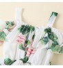 Elegant Soft Casual Rose Print Longuette Twirl Plete Dresses for Girls