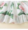 Elegant Soft Casual Rose Print Longuette Twirl Plete Dresses for Girls