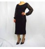 Classy career dress for woman, longuette sheathe dress with elegant sparkle lace insert, perfect for a business or evening event