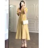 Wholesale 2022 Summer New French Hepburn Style Niche Design Long Dress High-end First Love Tea Break Bubble Sleeve Dress