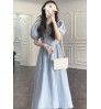 Wholesale 2022 Summer New French Hepburn Style Niche Design Long Dress High-end First Love Tea Break Bubble Sleeve Dress