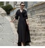 Wholesale 2022 Spring and Autumn New Dress Sexy Slim European Station Banquet Temperament Hepburn Maxi Dress Casual Dress