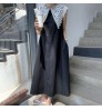 Boutique Wholesale 2022 Korean Chic Summer Niche Retro Hollow Lace Lapel Loose Long Knee-length Sleeveless Dress