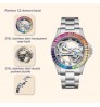 Watches Davena 61609 Luxury Watches Men Automatic Stainless Steel CZ Diamond Multicolor Luxury Watches Men Automatic