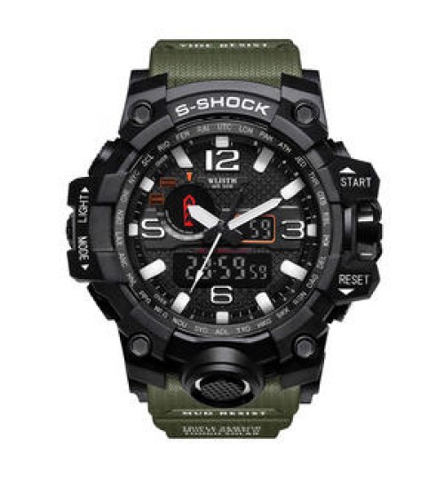 S8012 Analog G Digital Watch Sports Shock Waterproof Luminous Alarm Cheap Black watch men