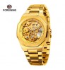 Mechanical Watch 2022relogio Forsining Montrepourhomme Gold Luxury Mens Custom Logo Automatic Skeleton Double Tourbillon Mechanical Watch For Men