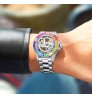 Mechanical Watches 316L Stainless Steel With 5A Grade Rainbow Diamonds For Mens Mechanical Watches Automatic