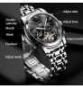 professional custom men watch automatic mechanical watch skeleton flywheel multifunction wristwatch fashion business wrist watch