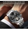 professional custom men watch automatic mechanical watch skeleton flywheel multifunction wristwatch fashion business wrist watch