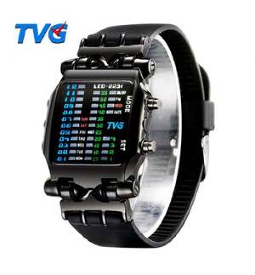 TVG 2231 new LED Digital mens Wrist Watch 2019 New Cool Creative Colorful LED Luminous Waterproof ready to ship casual Watch