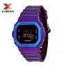 X-New brand Waterproof Classical Watch Men Colourful Fashion Leisure Wristwatch Gold digital watch