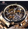 Forsining Watch Steampunk Design Fashion Business Dress Men Watch Top Brand Luxury Stainless Steel Automatic Skeleton Watch