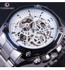 Forsining Watch Steampunk Design Fashion Business Dress Men Watch Top Brand Luxury Stainless Steel Automatic Skeleton Watch