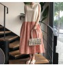 Hot Sale 2022 Korean Chic Summer Retro Round Neck Lace Hook Flower Contrast Color Stitching Design Loose Long Vest Dress